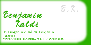 benjamin kaldi business card